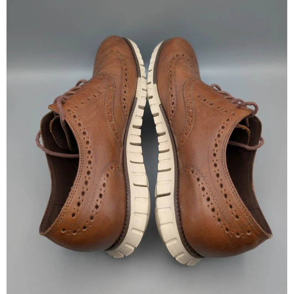 Cole Haan Zerogrand Men's 12M Wingtip Oxford Brown Shoes - C14493